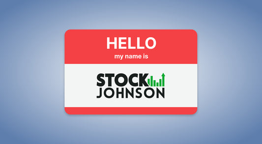 Name tag with the Stock Johnson logo on it.